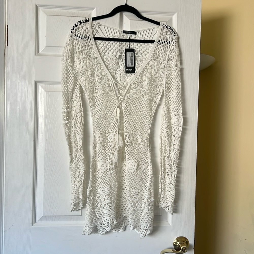 Brand new nasty gal cover up in white